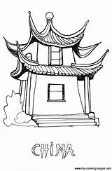Coloring Chinese Pages Kids China Printable Year Colouring Color Crafts Cinese Scuola Culture Activities Pagoda Kleurplaten Books House Girls Choose sketch template