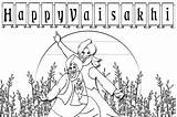 Baisakhi Vaisakhi Coloring Pages Festival Choose Card Board sketch template
