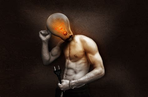 man  light bulb head illustration hd wallpaper wallpaper flare