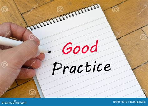 good practice text concept  notebook stock photo image  ideal