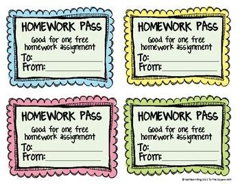 homework pass template home