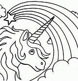 Coloring Unicorn Rainbow Pages Kids Colouring Printable Library Clipart Sheets sketch template