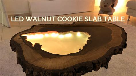 led lit cookie slab coffee table walnut shapermade youtube