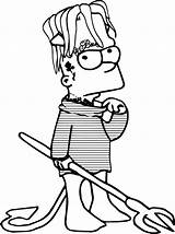 Lil Peep Simpson Bart Hellboy Simpsons Xcolorings Peeps Anyone Lilpeep Coloringsheet Rapper sketch template