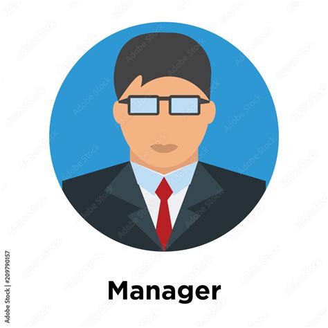 manager icon vector sign  symbol isolated  white background manager logo concept stock