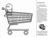 Kids Coloring Shopping Pages Choose Board Activity Activities Cart Fun sketch template