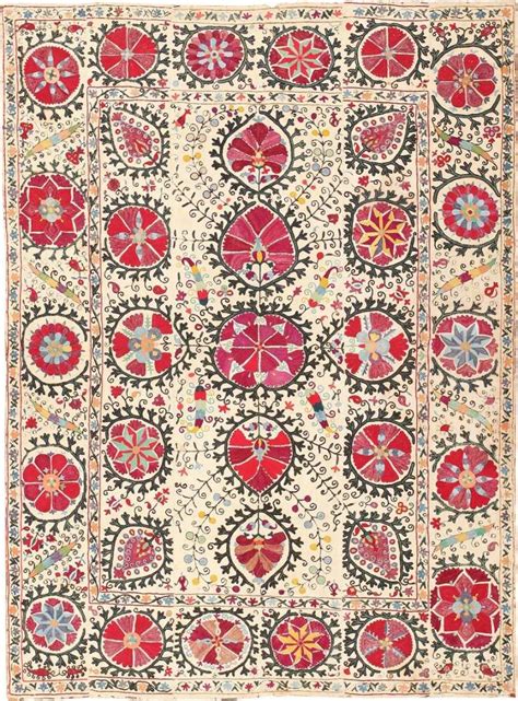 Collectible Antique Uzbek Suzani Embroidery Textile