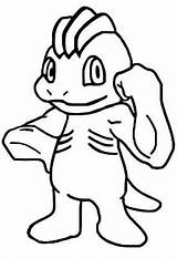 Machop Pokemon Coloring Drawings sketch template