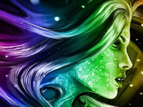 rainbow girl  fantasy abstract art digital hd wallpapers  mobile