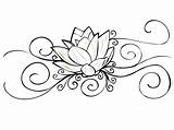 Flower Lotus Tattoo Simple Outline Drawing Designs Coloring Lily Small Pages Water Intricate Tattoos Cool Stencils Cliparts Dessin Fleur Draw sketch template
