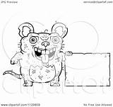 Rat Outlined Ugly Sign Clipart Cartoon Cory Thoman Coloring Vector Illustration Royalty Collc0121 sketch template
