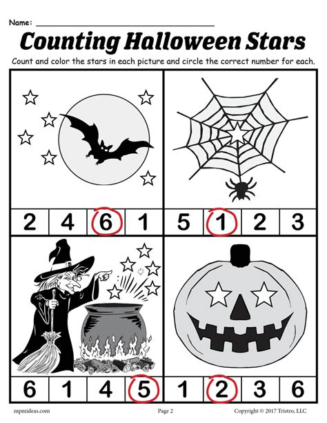 printable preschool halloween counting worksheet supplyme