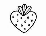 Strawberry Heart Coloring Pages Coloringcrew Food Dibujo Oranges sketch template