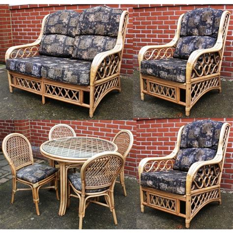 piece conservatory cane furniture set  piece table  chairs  great bentley essex
