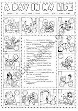 Daily Routines Worksheet Worksheets Routine Esl Kids English Present Simple Eslprintables Exercises Tense Activities Lessons Vocabulary Time Stories Practice Coloring sketch template