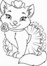 Coloring Princess Cat Pages Animals Animal Kitty Printable Book Kids Disney Cute Dog Choose Board sketch template