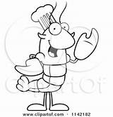 Mascot Clipart Waving Lobster Crawdad Character Chef Vector Coloring Cartoon Thoman Cory Outlined Royalty Crawfish 2021 Clipartof sketch template