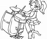 Baterista Instrumentos Percusion Niña Musicales Imagui Soplados sketch template
