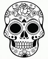Coloring Skull Pages Sugar Roses Printable Comments sketch template