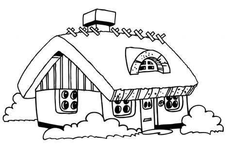 blank house coloring page