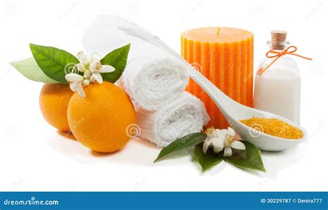 spa setting orange stock image image  spring medicine