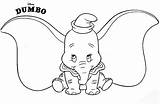 Dumbo Coloring Pages Cute Baby Elephant Disney Movie Bubakids sketch template