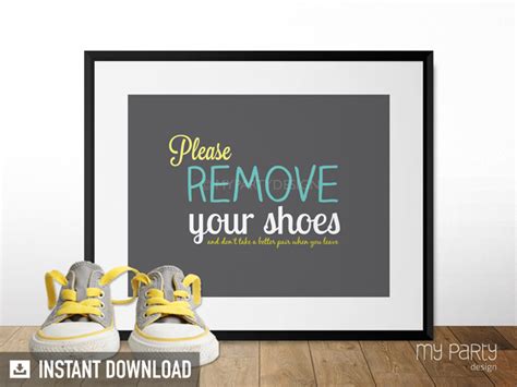 remove  shoes sign  printable  party design