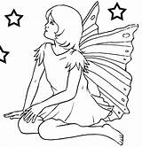 Coloring Fairy Wishing Star Posh Prom Hairstyle Girl sketch template