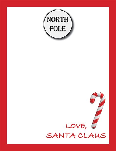 printable north pole santa letterhead etsy  zealand