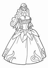 Coloring Princess Dress Pages Flower Printable Party Print sketch template