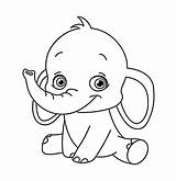 Coloring Pages Baby Animal Cute Printable Disney Elephant Drawings Drawing Kids Animals Printables Color Easy Draw Things Realistic Colouring Elephants sketch template