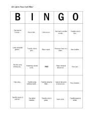 bingo esl worksheet  lillysnap