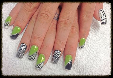 fun  green    nails gel nails nail art