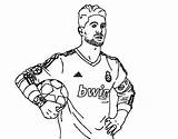 Ramos Sergio Coloring Madrid Real Soccer Player Sheet Pages Colorear Book Famous sketch template