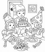 Birthday Coloring Party Pages Printable Color Drawing Sheets Scene Popular Book Getcolorings sketch template