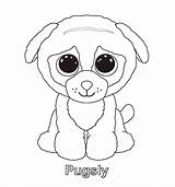 Ty Beanie Pugsly sketch template