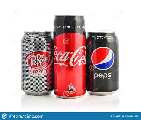 group   popular brands  soda drinks editorial stock photo
