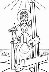 Peter Coloring St Catholic Chair Saint Pages Kids Clipart Keys Kingdom Holding Apostle Saints Sheets Colouring San Feast School Pietro sketch template