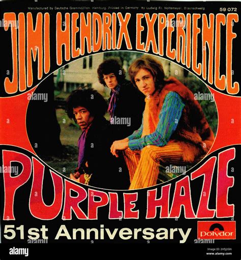 vintage single record cover hendrix jimi purple haze   stock photo alamy