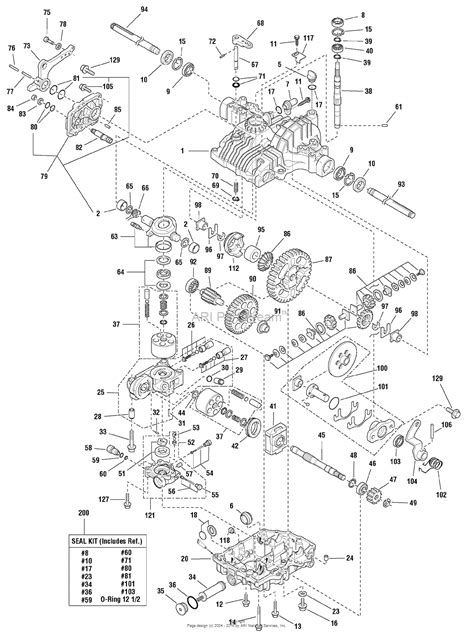 simplicity   hp lc hydro tractor  parts diagram  transmission service