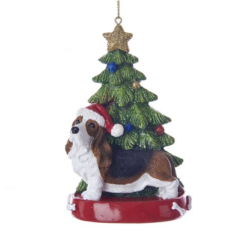basset hound christmas tree ornament