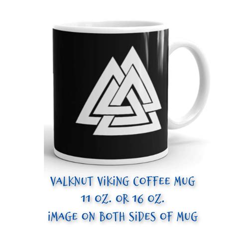 valknut viking coffee mug   enjoy   norse mythology   morning