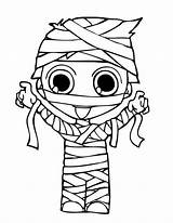 Mummy Coloring Halloween Pages Clipart October Printable Kids Color Baby Cute Mummies Sheets Cliparts Drawing Print Cartoon Mother Young Da sketch template