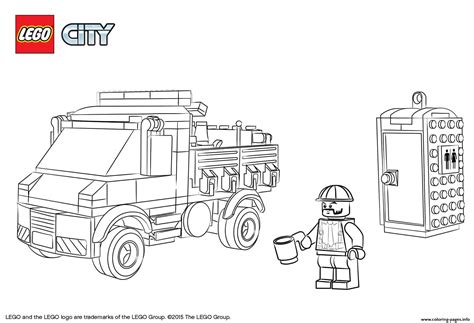 lego city service truck coloring page printable