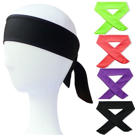 buy solid cotton tie back headbands stretch sweatbands