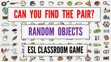 random everyday objects english vocab find  pair esl english