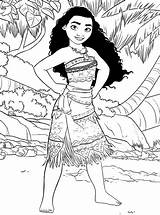 Coloring Moana Disney Pages Printable Print sketch template
