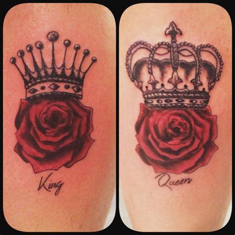 couple king and queen rose tattoos venice tattoo art designs