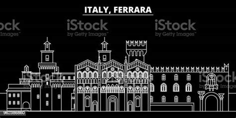 Ferrara Silhouette Skyline Italy Ferrara Vector City Italian Linear