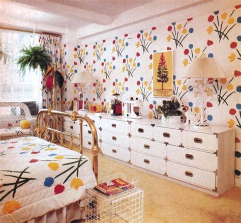 80 s matching wallpaper and bedding retro bedrooms 1980s decor 1980s